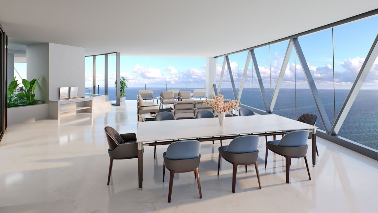 Residencia Azure — salón y Florida Room — Bentley Residences