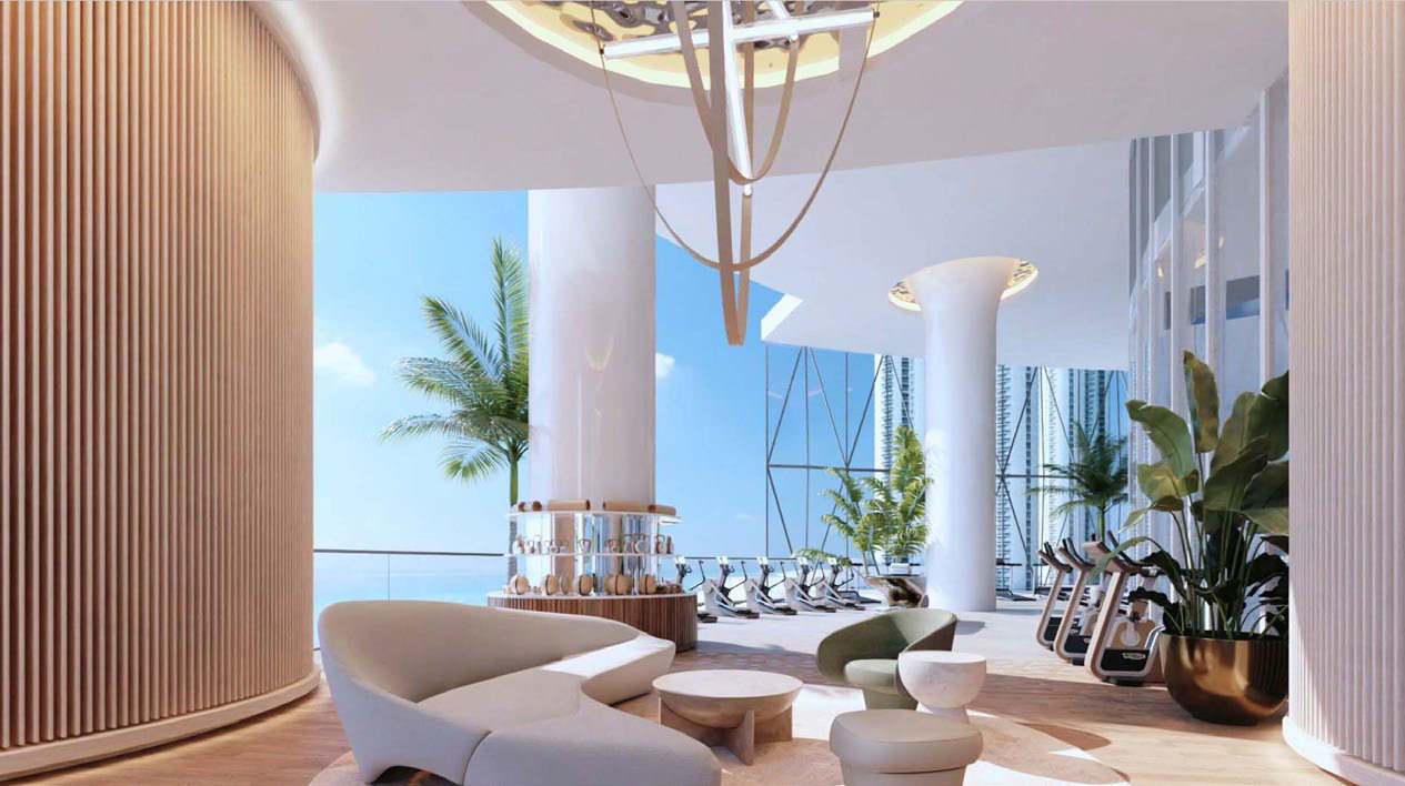 Terraza de fitness con vistas al océano — Bentley Residences